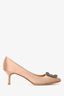 Manolo Blahnik Blush Satin Hangisi Kitten Heels Size 38