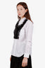 Comme des Garcons White/Black Sheer Frills Long Sleeve Shirt Size S