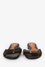 Fendi Brown Zucca Canvas Leather Bow Sandals Size 35.5