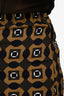 Marni Brown/Black Square Pattern Prints Mini Skirt Size 36