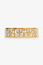 Hermès Gold/White Enamel Balcons du Guadalquivir Printed Wide Bangle Bracelet