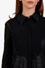 Salvatore Ferragamo Black Sheer Blouse Size 48