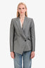 Alexander McQueen Grey Wool Structured Asymmetric Blazer Size 44