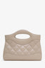 Pre-loved Chanel™ 2023 Beige Shiny Crumpled Calfskin Quilted Nano 31 Shopping Bag