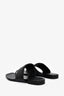 Louis Vuitton Black Lambskin Embossed Monogram Drapy Flat Sandals Size 38