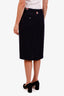 Thom Browne Navy Virgin Wool Midi Skirt Size 40
