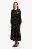 Max Mara Black Floral Print Maxi Dress Size 38