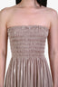 Ba&sh Light Gold Metallic Tube Maxi Dress Size XS