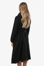Hermès Black Cashmere Double Face Midi Coat Size 36