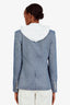 Veronica Beard Blue Linen Blazer with White Dickey Hoodie Size S