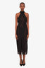 Danielle Guizio Black Halter Neck Midi Dress Est. Size S