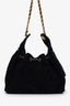 Petit sac hobo Chanel 25 en daim noir