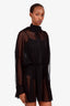 Norma Kamali Black Sheer Deep V Neck Mini Dress Size XS