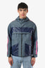 Valentino Blue/Pink Canvas Faux Leather Colourblock Jacket Size 42 Mens