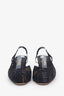 Pre-loved Chanel™ Black Denim Interlocking CC Logo Slingback Pumps Size 38C