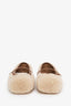 Gucci Brown Shearling Horsebit Ballet Flats Size 38.5