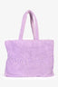Acne Studios Purple Furry Logo Tote Bag