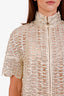 Moncler Metallic Sheer Short Sleeve Top Size 2