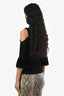 Roberto Cavalli Black Leopard Ruffle Sleeve Top Size 40