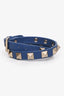 Valentino Blue Leather Rock Studs Bracelet