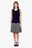 Pre-loved Chanel™ Blue/White Striped Knit Dress Size 40