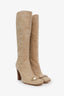 Escada Beige Suede Knee High Boots Size 40.5