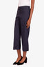 Theory Navy Linen Blend Trousers Size 2