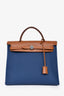 Hermès 2020 Naturel/Bleu Canvas Leather Herbag 31