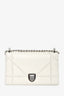 Christian Dior 2015 White Leather Diorama Shoulder Bag