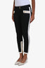 Balmain Black/White Gold Zipper Detail Crop Skinny Jeans Size 36