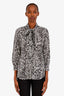 Gucci Black/White Cotton Silk Button Up Blouse Size 44
