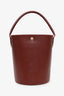 Longchamp Burgundy Leather Épure S Bucket Bag