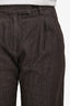 Brunello Cucinelli Brown Sparkling Cotton Pleated Pant Size 2