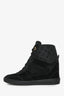 Louis Vuitton Black Suede Monogram Sneaker Wedges Size 36.5