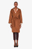 Max Mara Brown Cashmere Belted Jacket Size 6