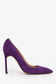 Manolo Blahnik Purple Suede Pointed Toe Heels Size 38