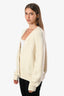 Hermès White Wool Knit Buttoned Cardigan Size 40