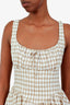 Reformation Beige Linen Check Sleeveless Midi Dress Size 2