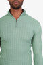 Loro Piana Green Cashmere Silk Quarter Zip Sweater Size 48 Mens