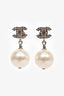 Pre-loved Chanel™ 2023 Pearl and Crystal CC Drop Earrings