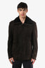 Christian Dior Brown Shearling Suede Jacket Size 52 Mens