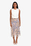 Christopher Kane Nude Tulle/Blue Sparkle Body Illustration Skirt Size 2