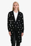 Hermès Black/White Cashmere Long Sleeve Long Cardigan Size 34