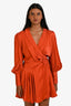 Zimmermann Orange Silk Long Sleeve Mini Dress Size 0