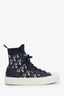 Christian Dior Blue Canvas Oblique Walk'n'Dior High Top Sneakers Size 38