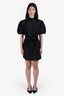 Frame Black Ramie Lace Puff Sleeve Mini Dress Size XS
