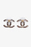 Pre-loved Chanel™ 12A Gold Tone Pearl/Ruby CC Stud Earrings