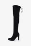 Stuart Weitzman Black Suede Knee High Boots Size 10.5