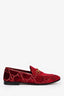 Gucci Red Velvet GG 'Jordaan' Loafer Size 37