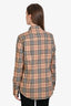 Burberry Beige Classic Check Long Sleeve Button Down Shirt Size XS